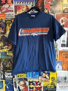 Logo Athletic Denver Broncos Navy Graphic Tee with Orange & White Logo
